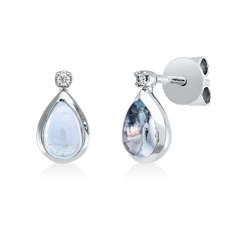 Farbstein Fashion Ohrstecker Weißgold 18kt 0,02ct