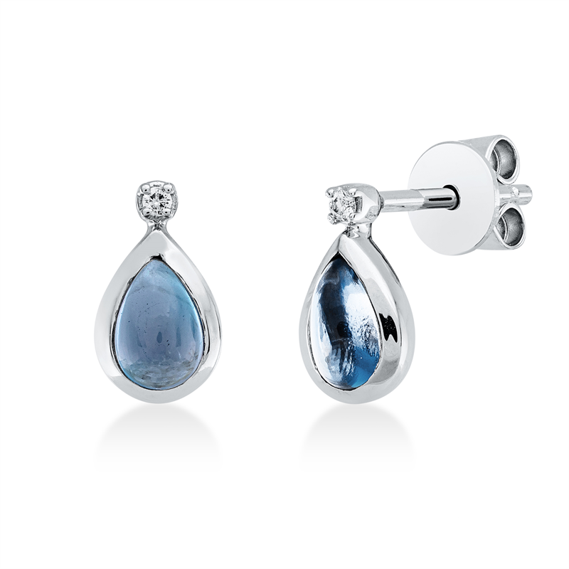 Farbstein Fashion Ohrstecker Weißgold 18kt 0,02ct