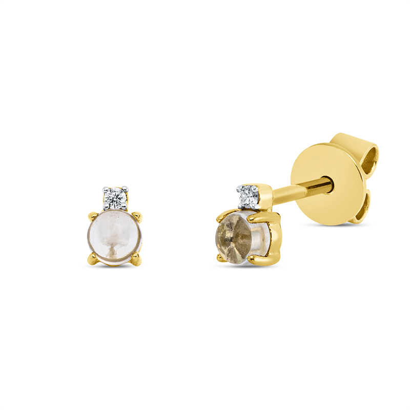 Farbstein Fashion Ohrstecker Gelbgold 18kt 0,02ct