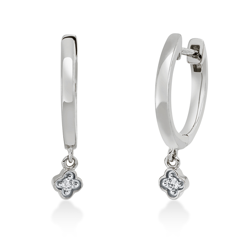 Modern Woman Ohrschmuck Weißgold 18kt 0,03ct