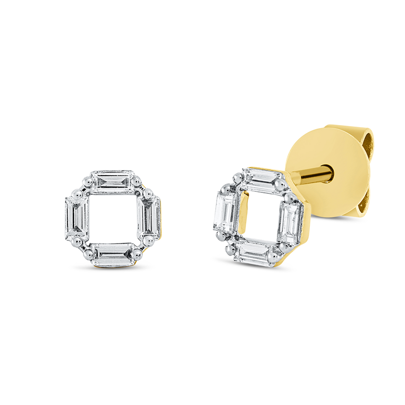 Baguette Ohrstecker Gelbgold 18kt 0,12ct