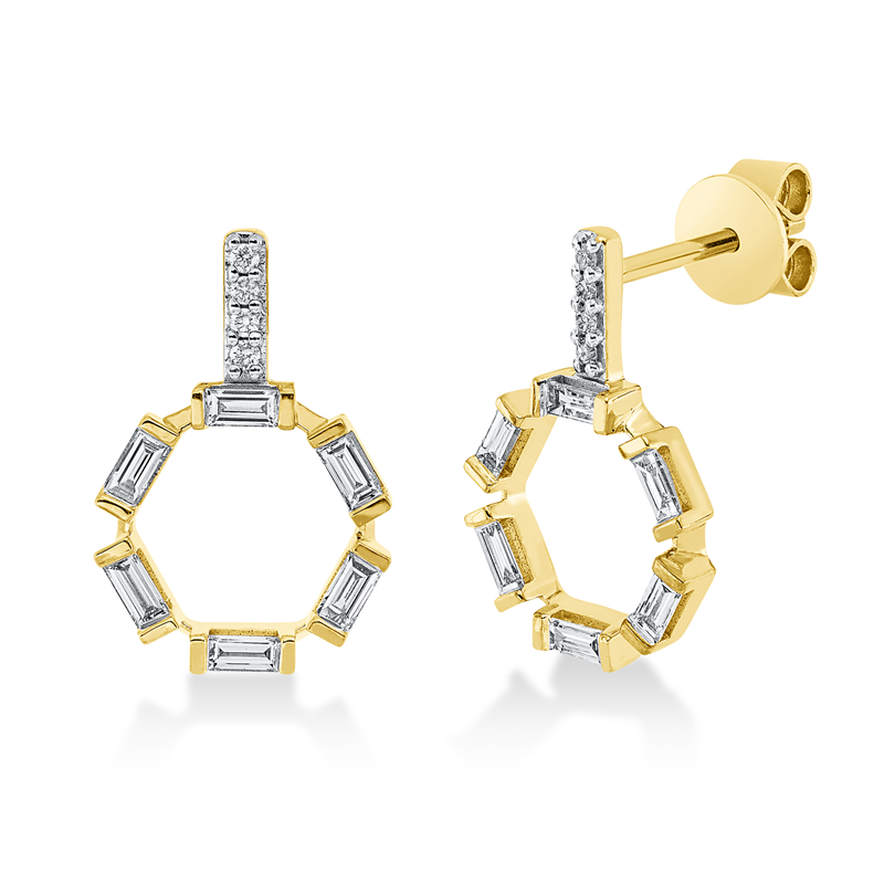 Baguette Ohrstecker Gelbgold 18kt 0,34ct