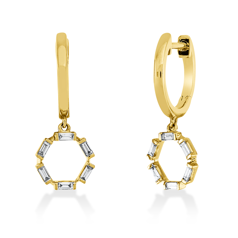 Baguette Ohrschmuck Weißgold 18kt 0,19ct