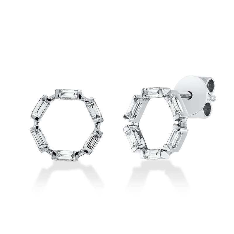 Baguette Ohrstecker Weißgold 18kt 0,19ct