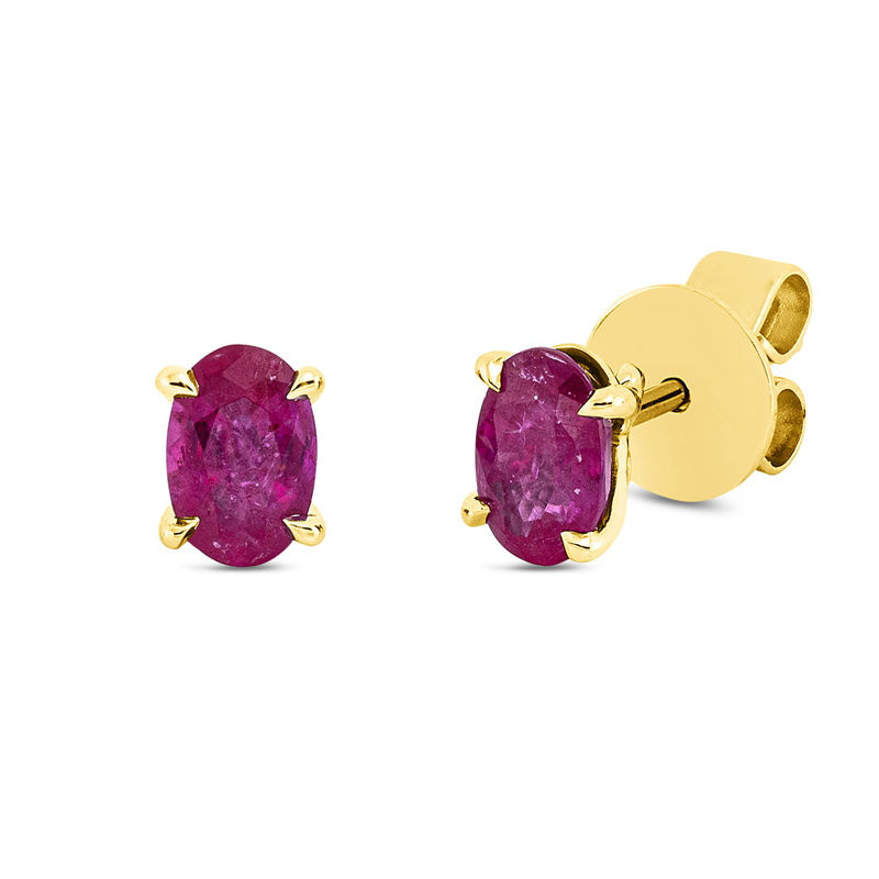 Farbstein Classic Ohrstecker Weißgold 18kt