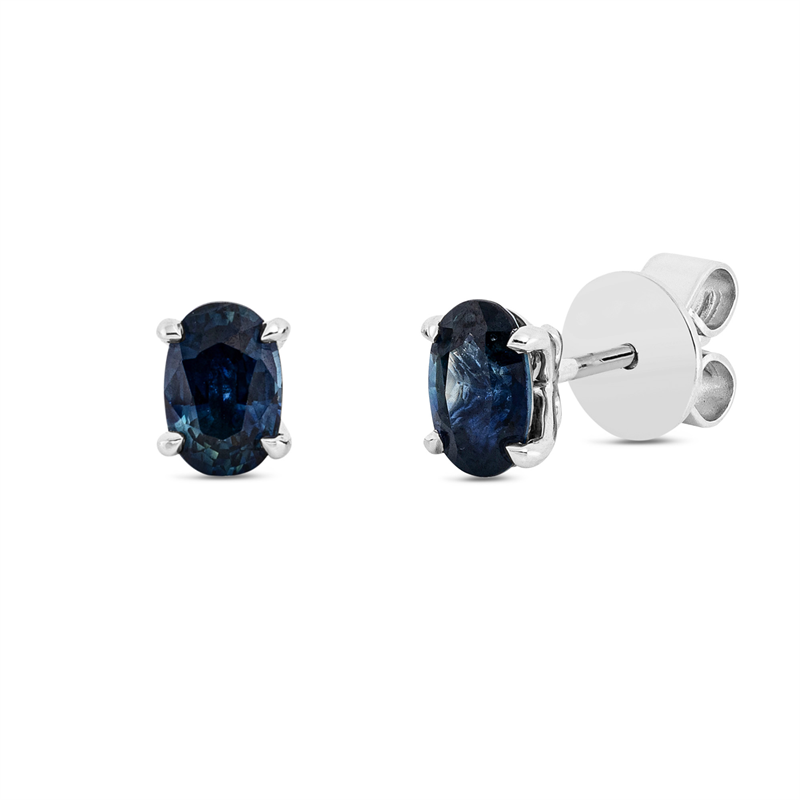 Farbstein Classic Ohrstecker Weißgold 18kt