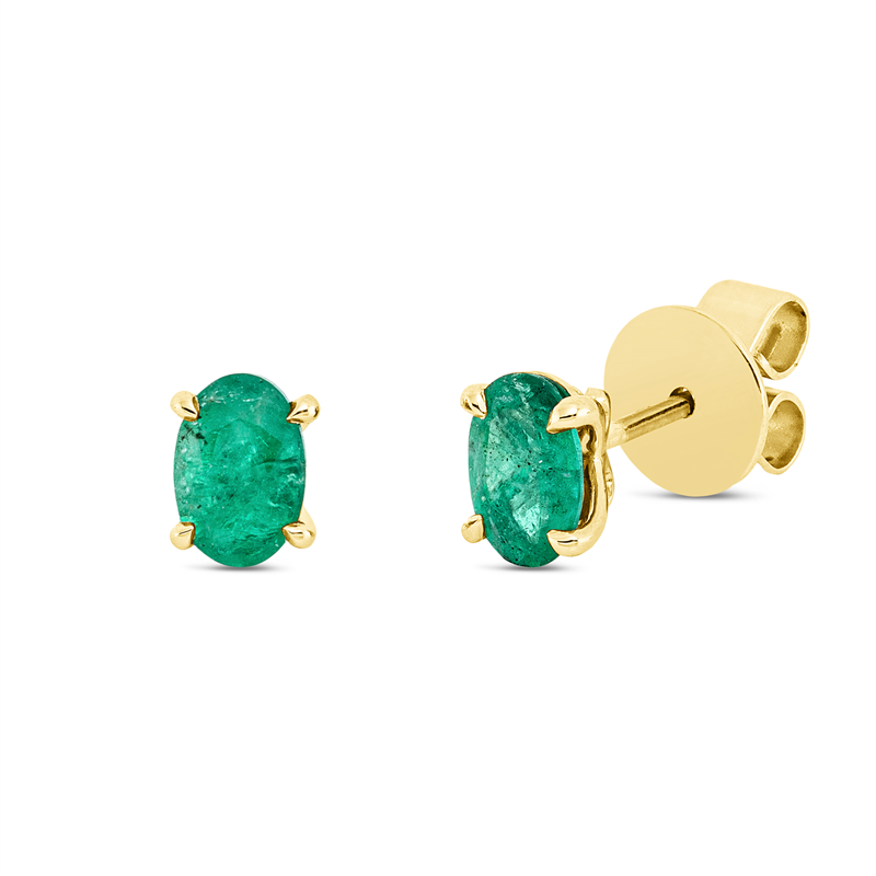 Farbstein Classic Ohrstecker Weißgold 18kt
