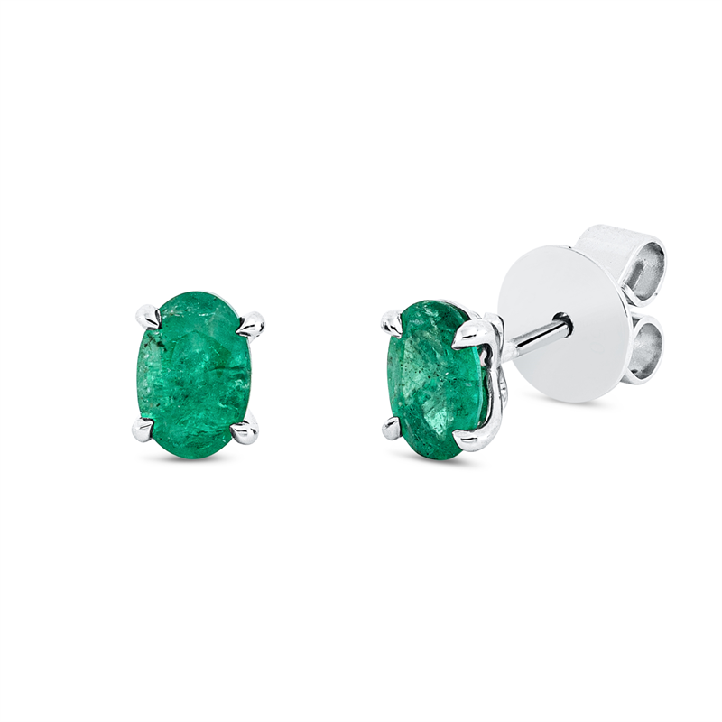 Farbstein Classic Ohrstecker Weißgold 18kt