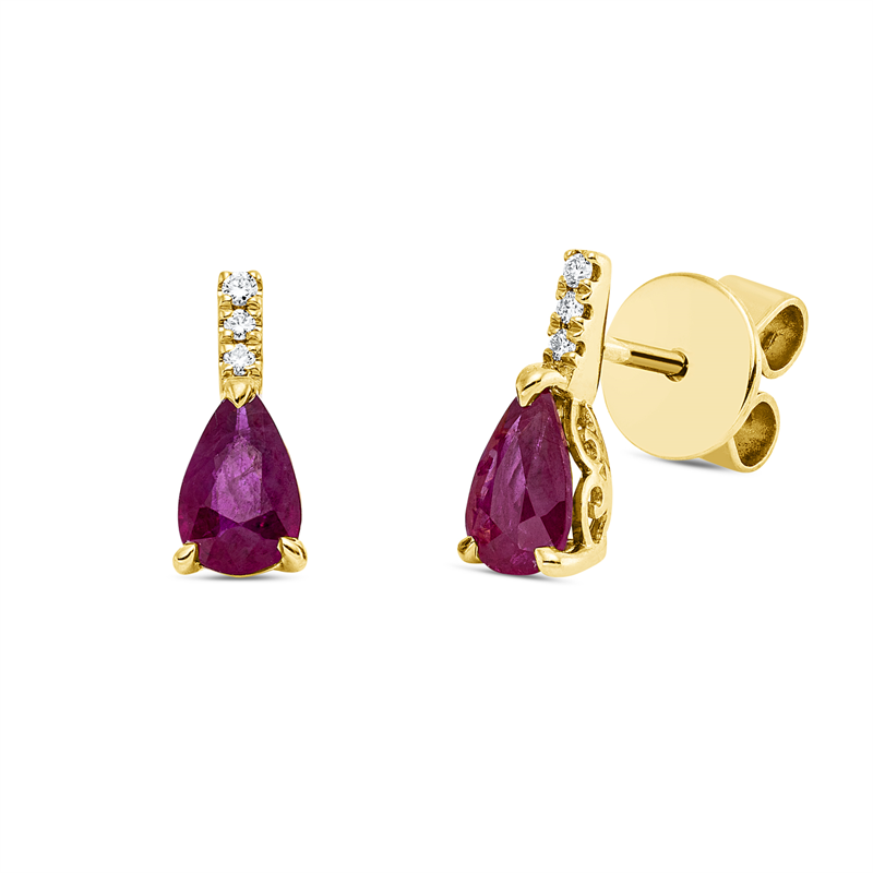 Farbstein Classic Ohrstecker Weißgold 18kt 0,03ct