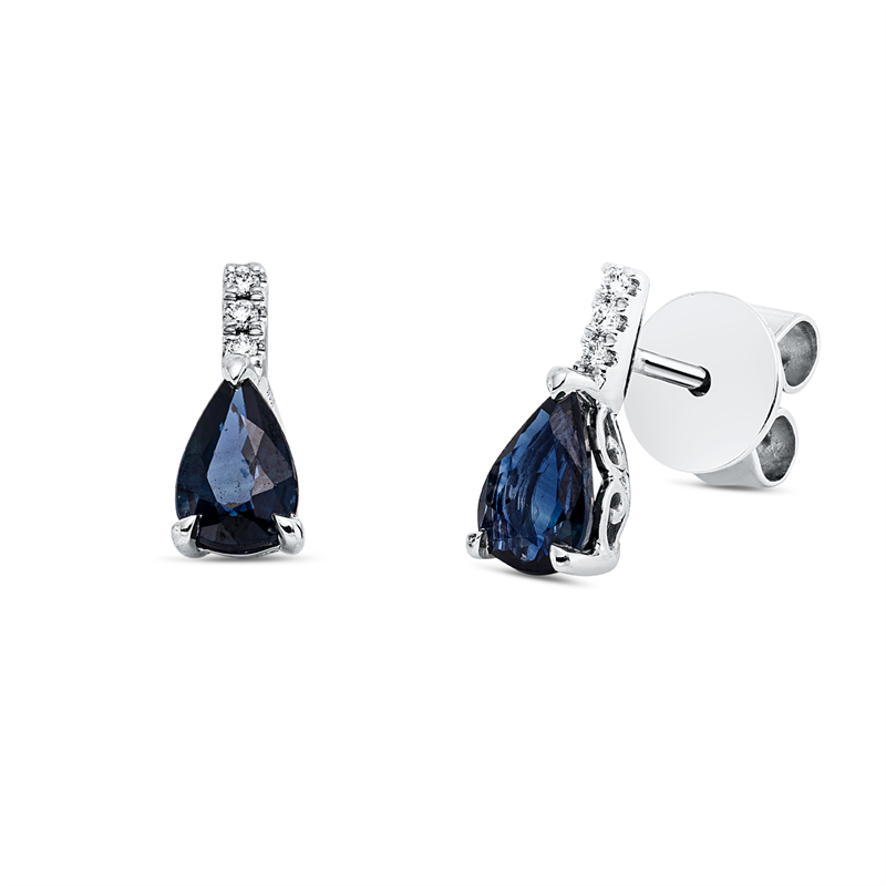 Farbstein Classic Ohrstecker Weißgold 18kt 0,03ct