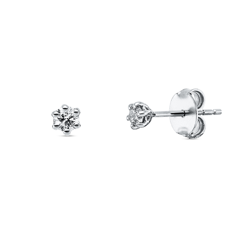 Solitaire Ohrstecker Weißgold 18kt 0,2ct