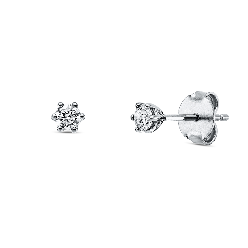 Solitaire Ohrstecker Weißgold 18kt 0,25ct