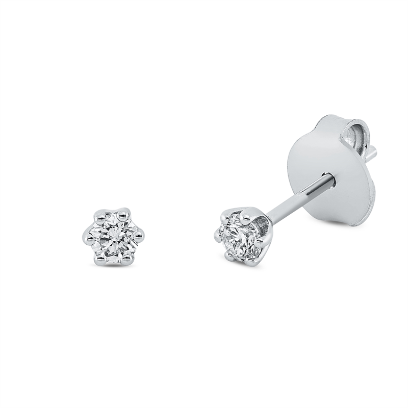 Solitaire Ohrstecker Weißgold 18kt 0,17ct