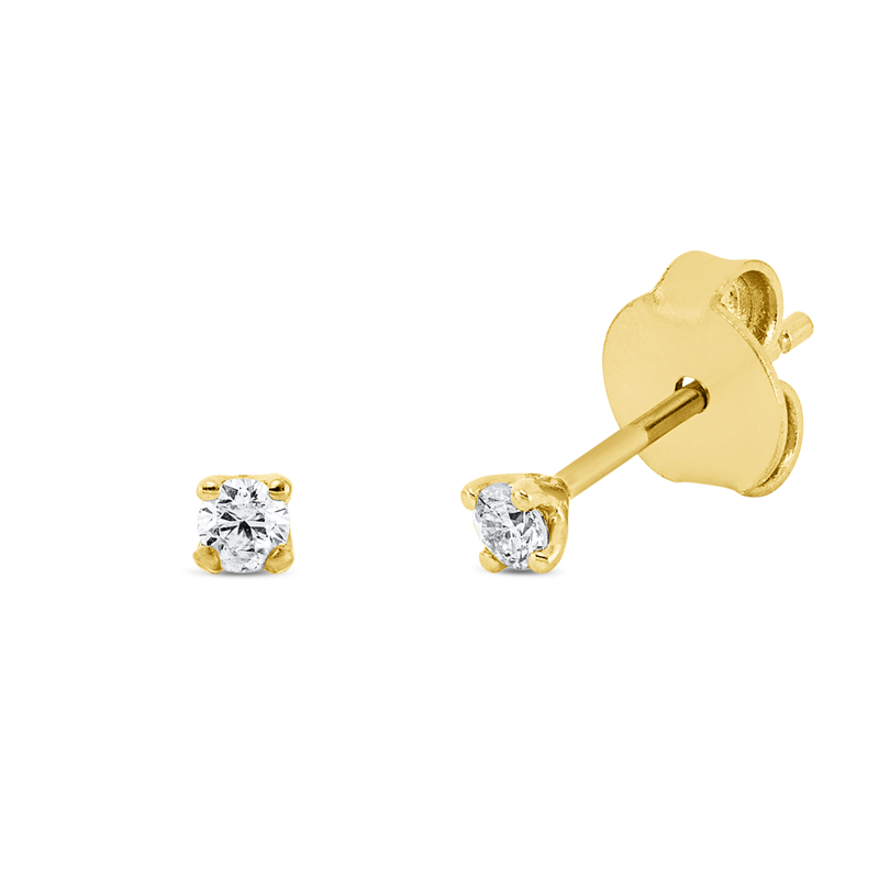 Solitaire Ohrstecker Gelbgold 18kt 0,11ct