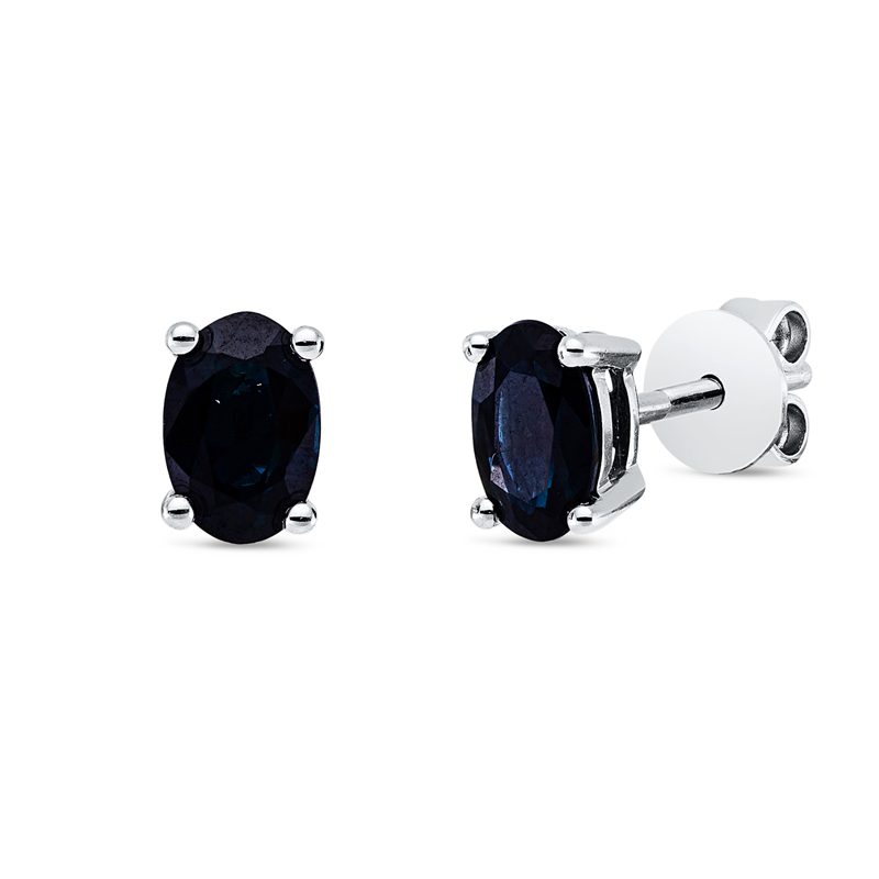 Farbstein Classic Ohrstecker Weißgold 18kt