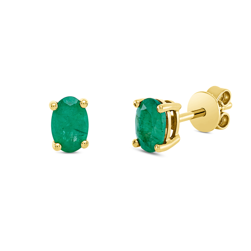 Farbstein Classic Ohrstecker Gelbgold 18kt