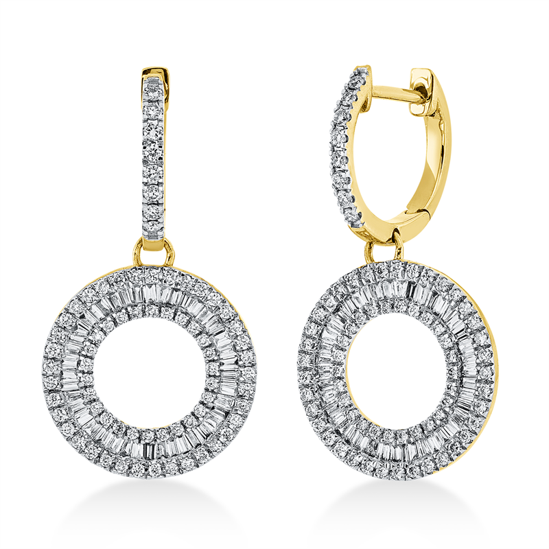 Baguette Ohrschmuck Weißgold 18kt 1,07ct