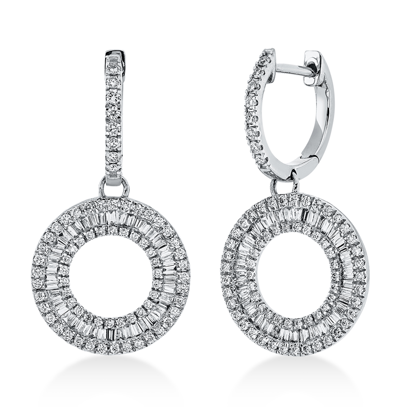 Baguette Ohrschmuck Weißgold 18kt 1,07ct
