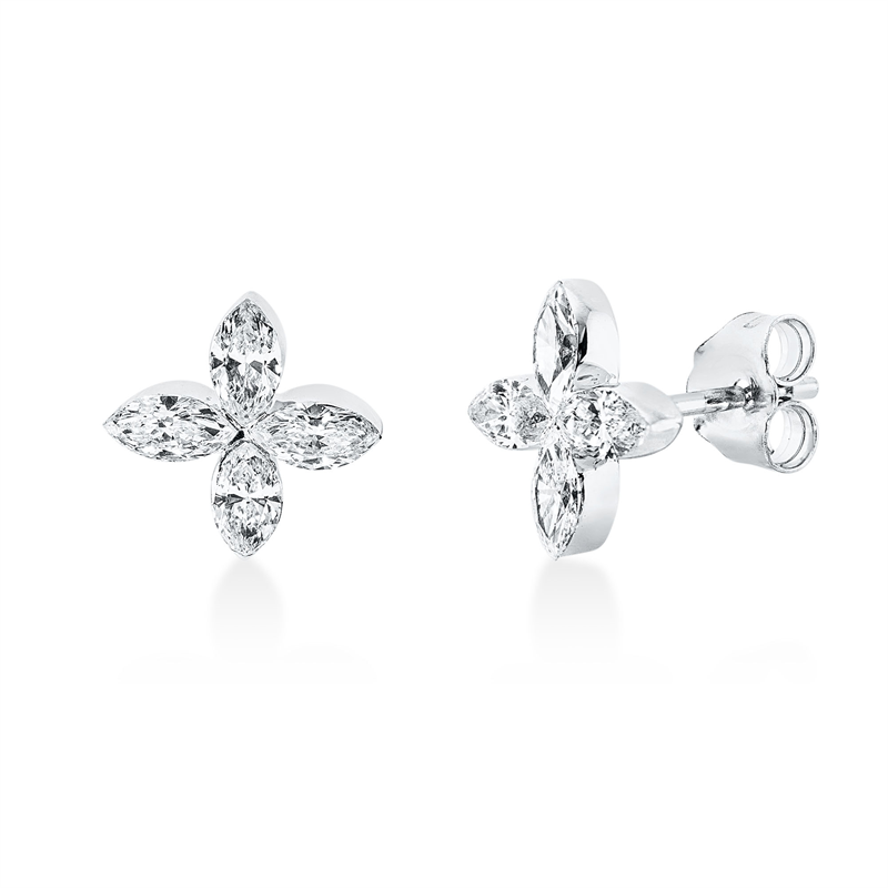 Modern Woman Ohrstecker Weißgold 18kt 0,96ct