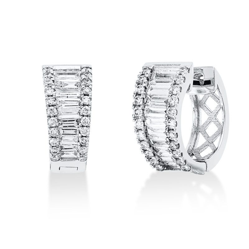 Baguette Creolen Weißgold 18kt 0,79ct