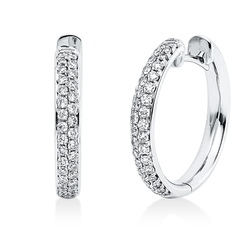 Pavé Creolen Weißgold 18kt 0,51ct