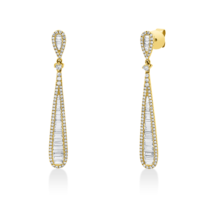 Baguette Ohrschmuck Gelbgold 18kt 1,34ct