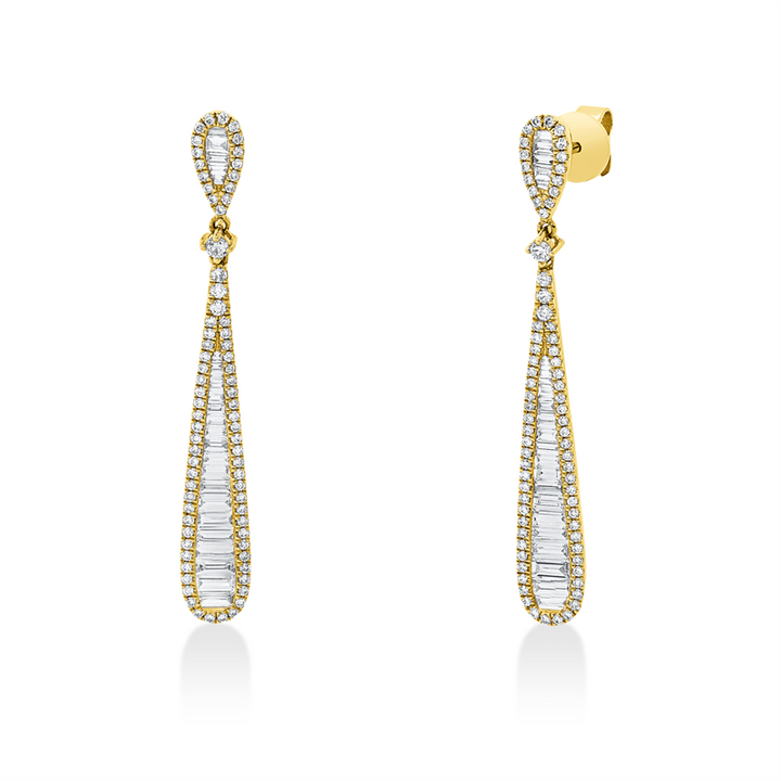Baguette Ohrschmuck Gelbgold 18kt Ref-2U449