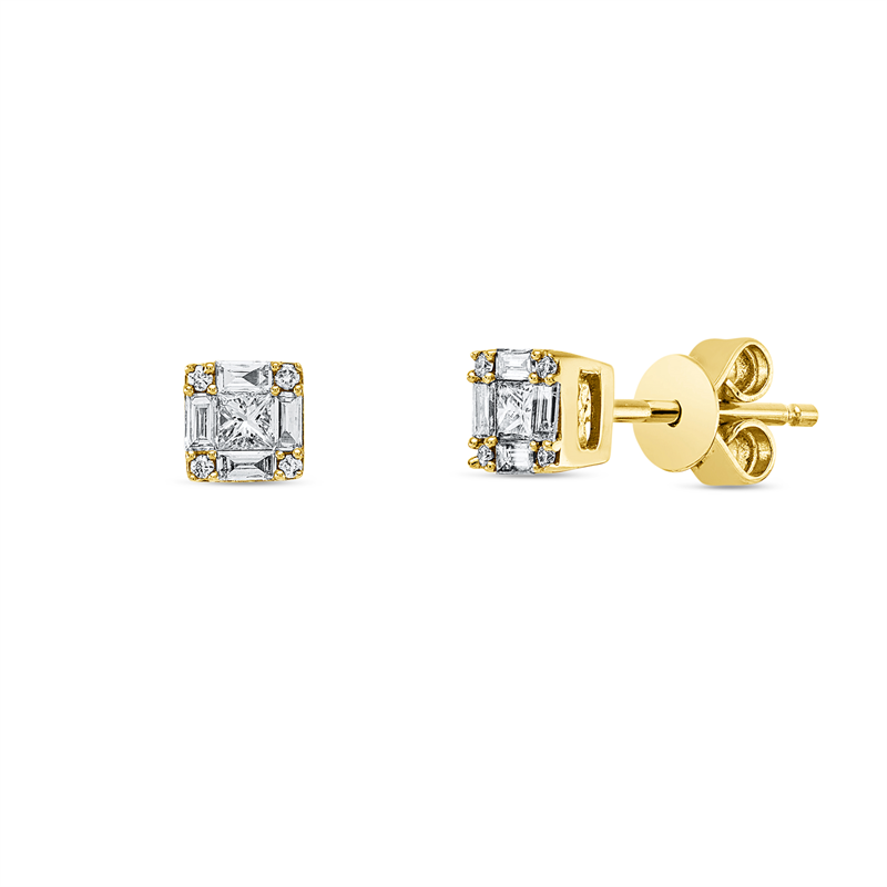 Illusion Classic Ohrstecker Gelbgold 18kt 0,22ct