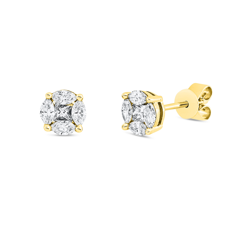 Illusion Classic Ohrstecker Gelbgold 18kt 0,48ct