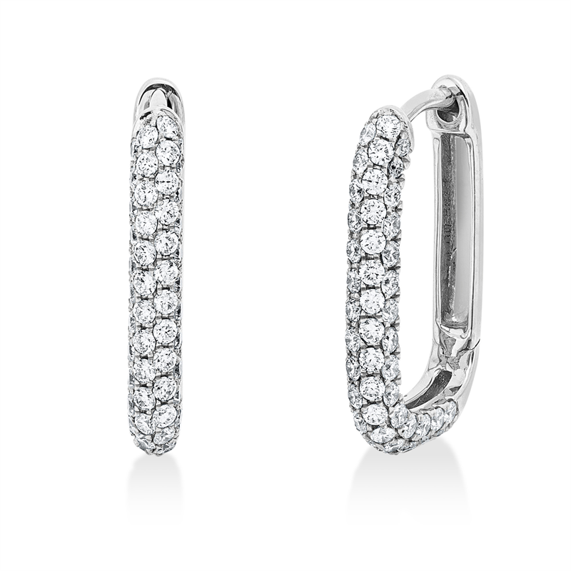 Pavé Creolen Weißgold 18kt 0,87ct