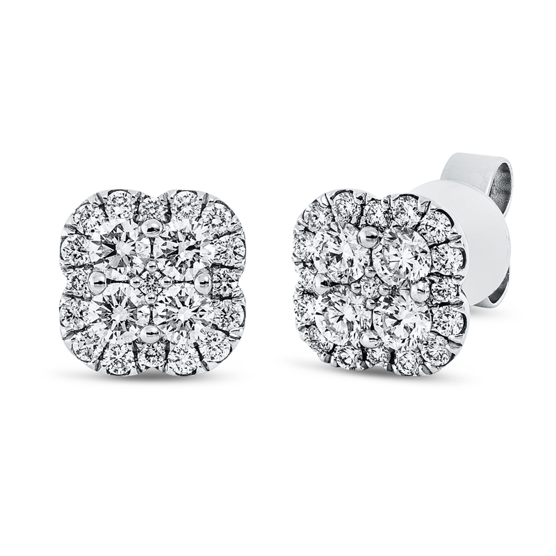 Illusion Classic Ohrstecker Weißgold 18kt 0,99ct