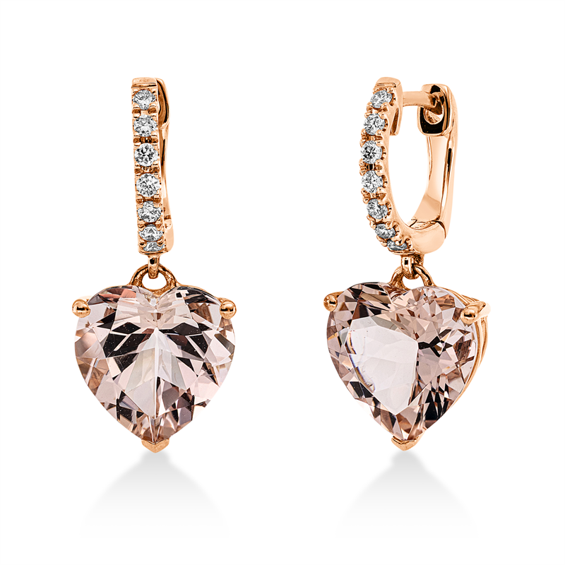 Farbstein Fashion Ohrschmuck Rotgold 18kt 0,18ct