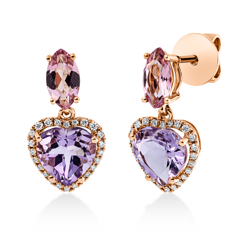 Farbstein Fashion Ohrschmuck Rotgold 18kt 0,18ct