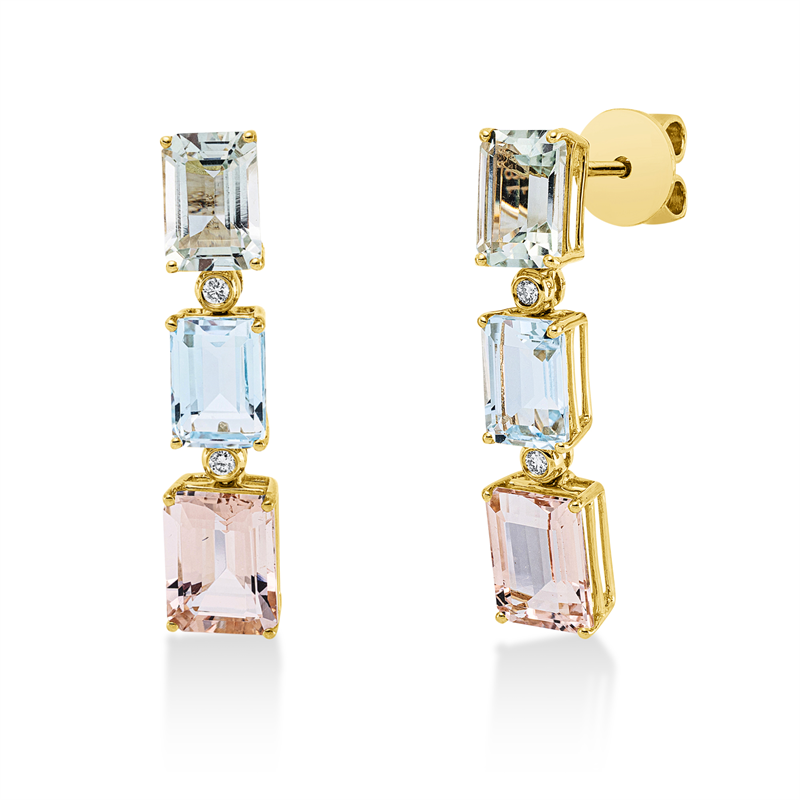 Farbstein Fashion Ohrschmuck Gelbgold 18kt 0,07ct