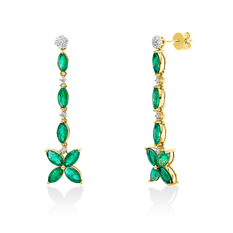 Farbstein Classic Ohrschmuck Gelbgold / Weißgold 18kt 0,19ct