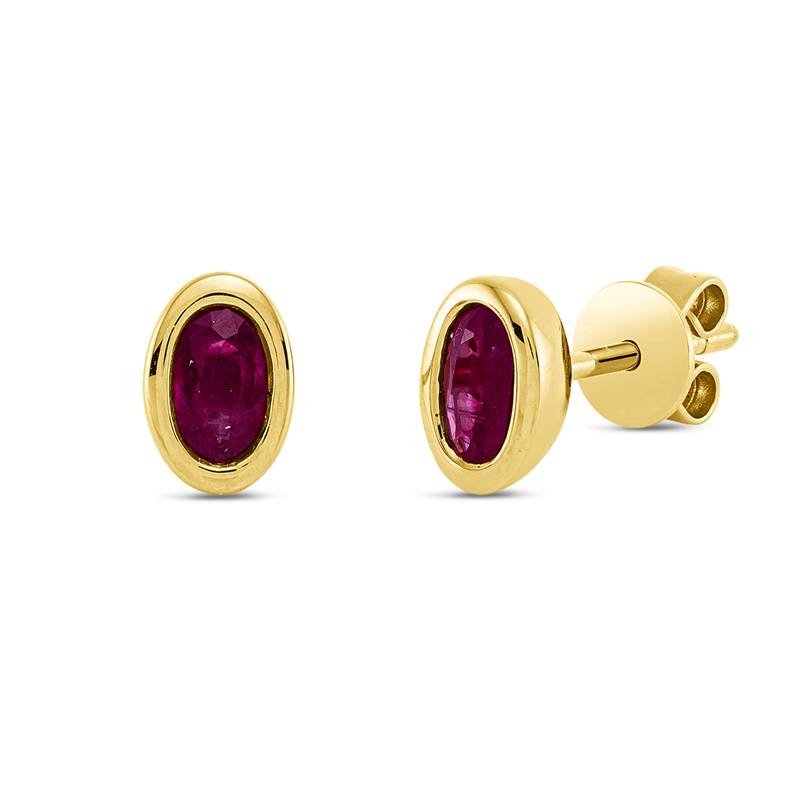 Farbstein Classic Ohrstecker Weißgold 18kt