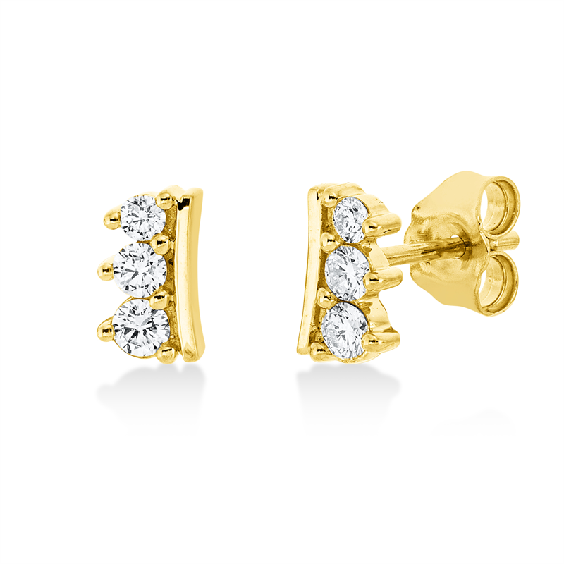 Modern Woman Ohrstecker Gelbgold 18kt 0,23ct