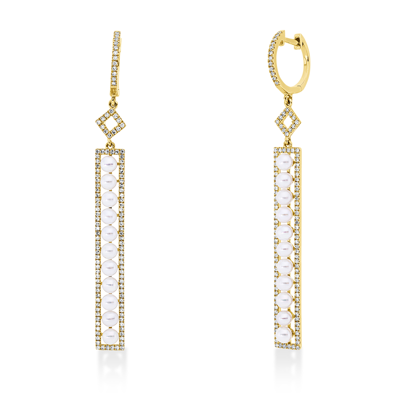 Perle Ohrschmuck Gelbgold 18kt 0,55ct