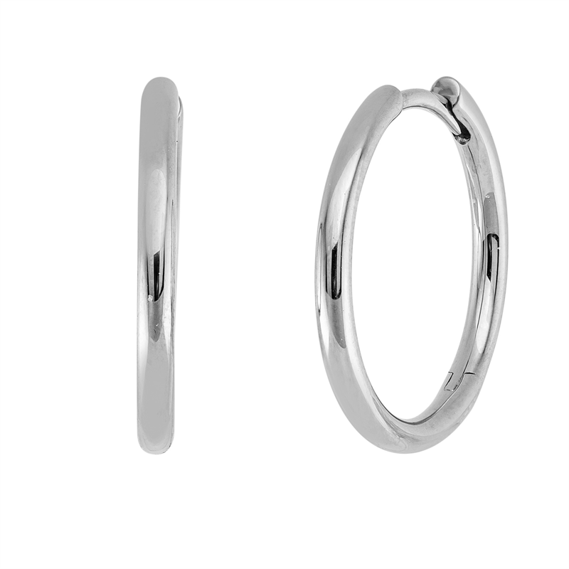 Plain Creolen Weißgold 18kt