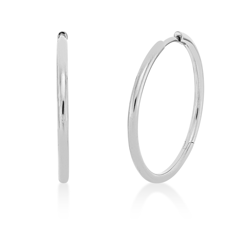 Plain Creolen Weißgold 18kt