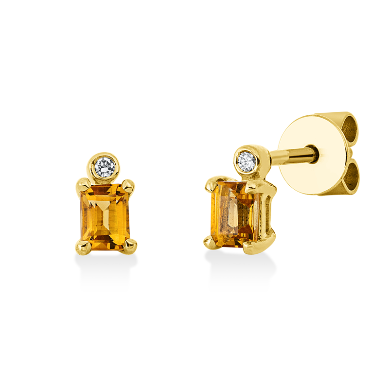 Farbstein Fashion Ohrstecker Gelbgold 18kt 0,02ct