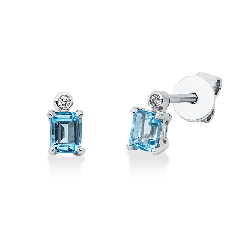 Farbstein Fashion Ohrstecker Weißgold 18kt 0,02ct