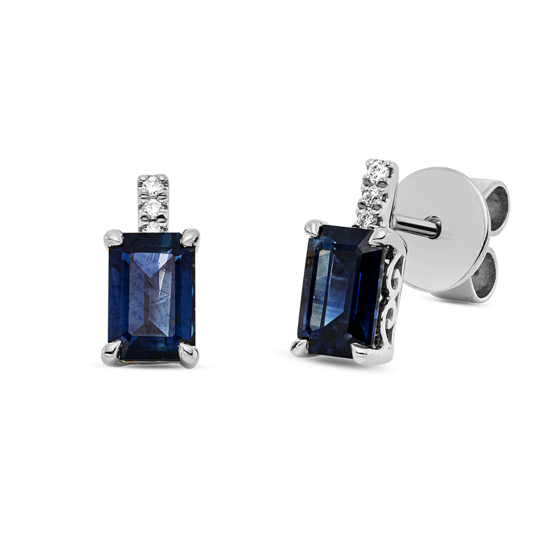 Farbstein Classic Ohrstecker Weißgold 18kt 0,03ct