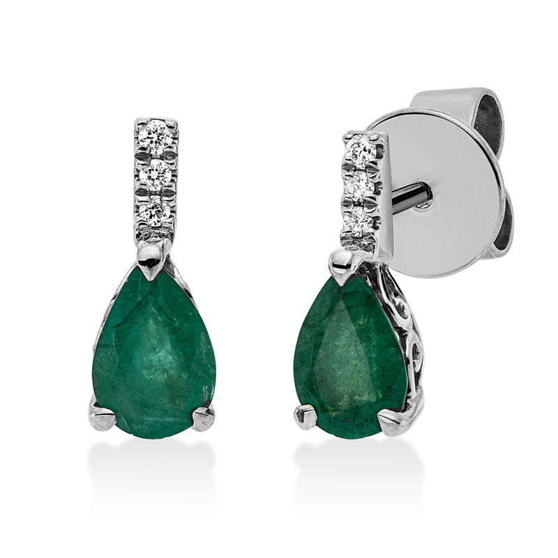 Farbstein Classic Ohrstecker Weißgold 18kt 0,03ct