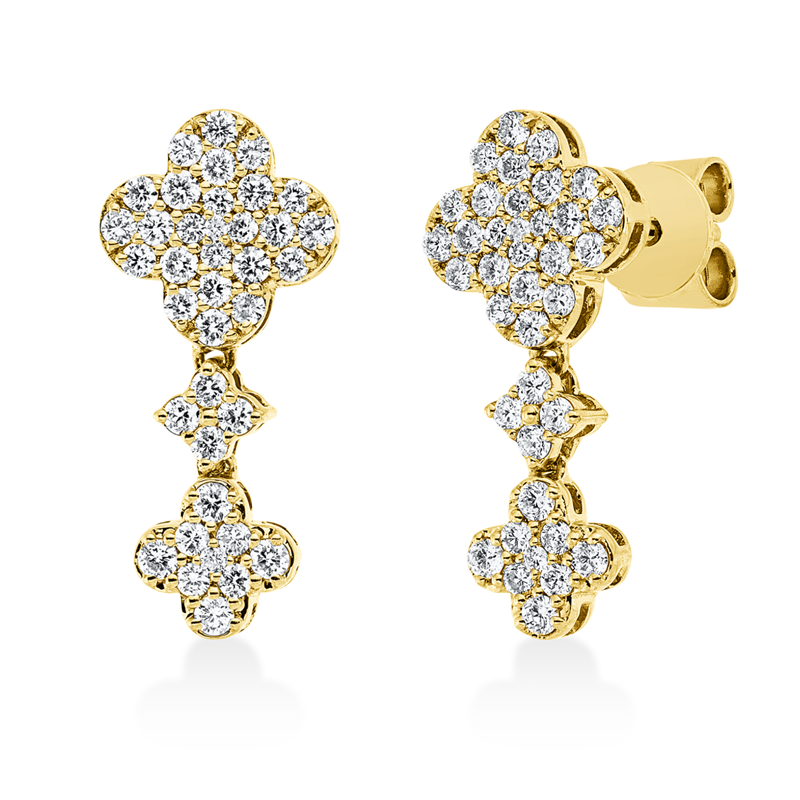 Pavé Ohrstecker Gelbgold 18kt 0,53ct