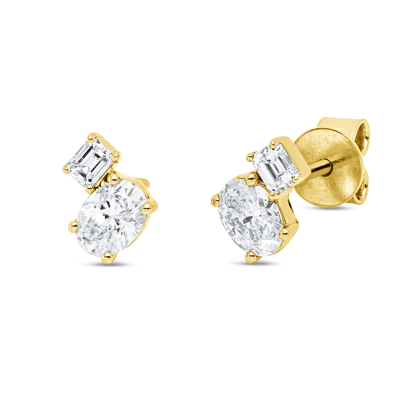 Modern Woman Ohrstecker Gelbgold 18kt 0,66ct