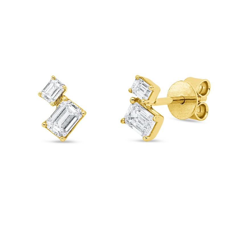 Baguette Ohrstecker Gelbgold 18kt 0,64ct