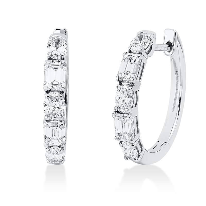 Exklusiv Creolen Weißgold 18kt 1,53ct