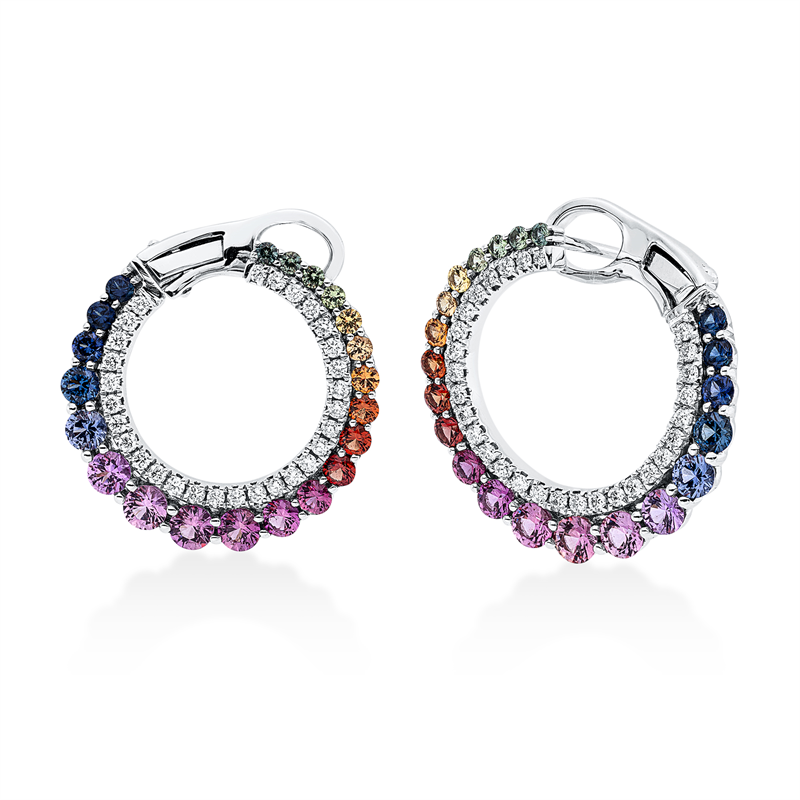 Rainbow & Multicolor Creolen Weißgold 18kt 0,34ct