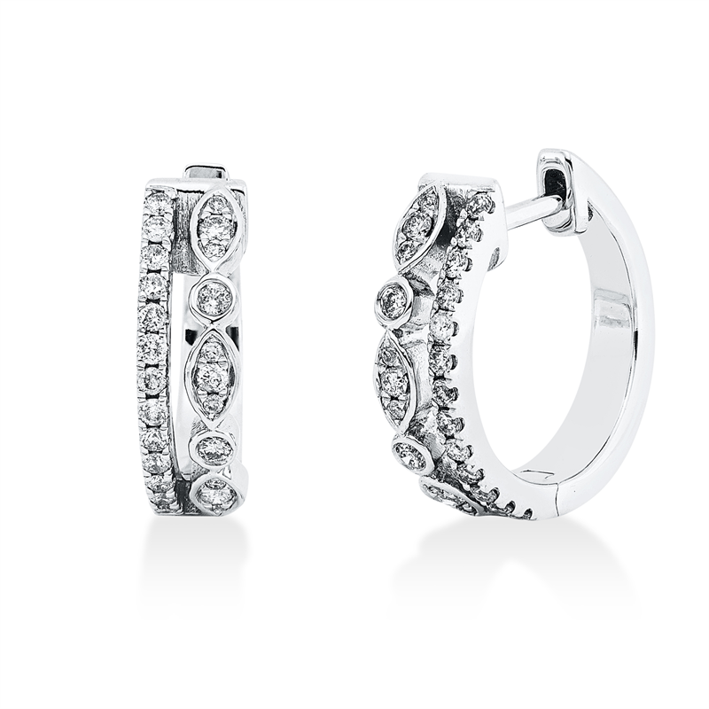 Modern Woman Creolen Weißgold 14kt 0,33ct